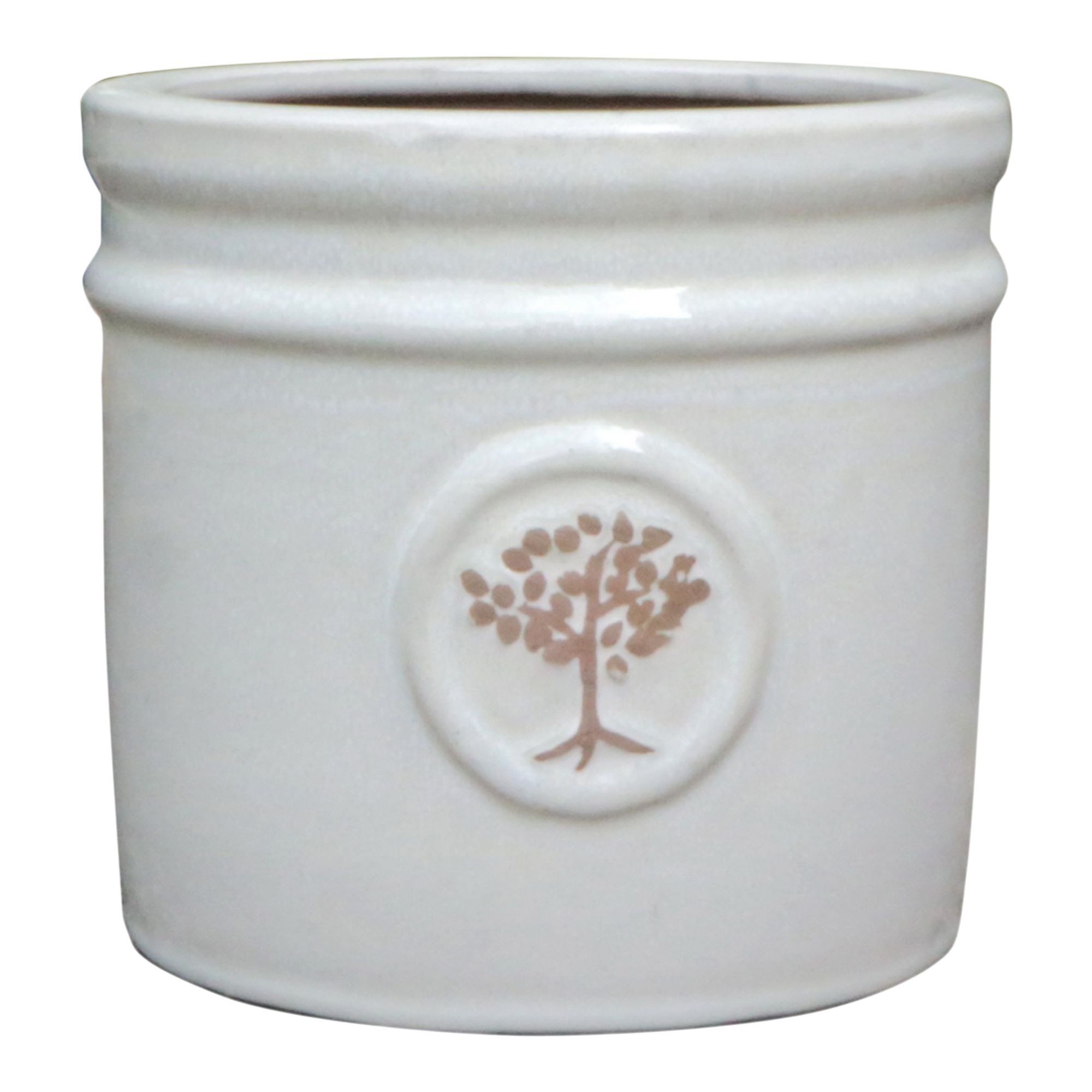 Verve Moon Beam Ceramic Plant pot (Dia) 20cm, (H)19cm