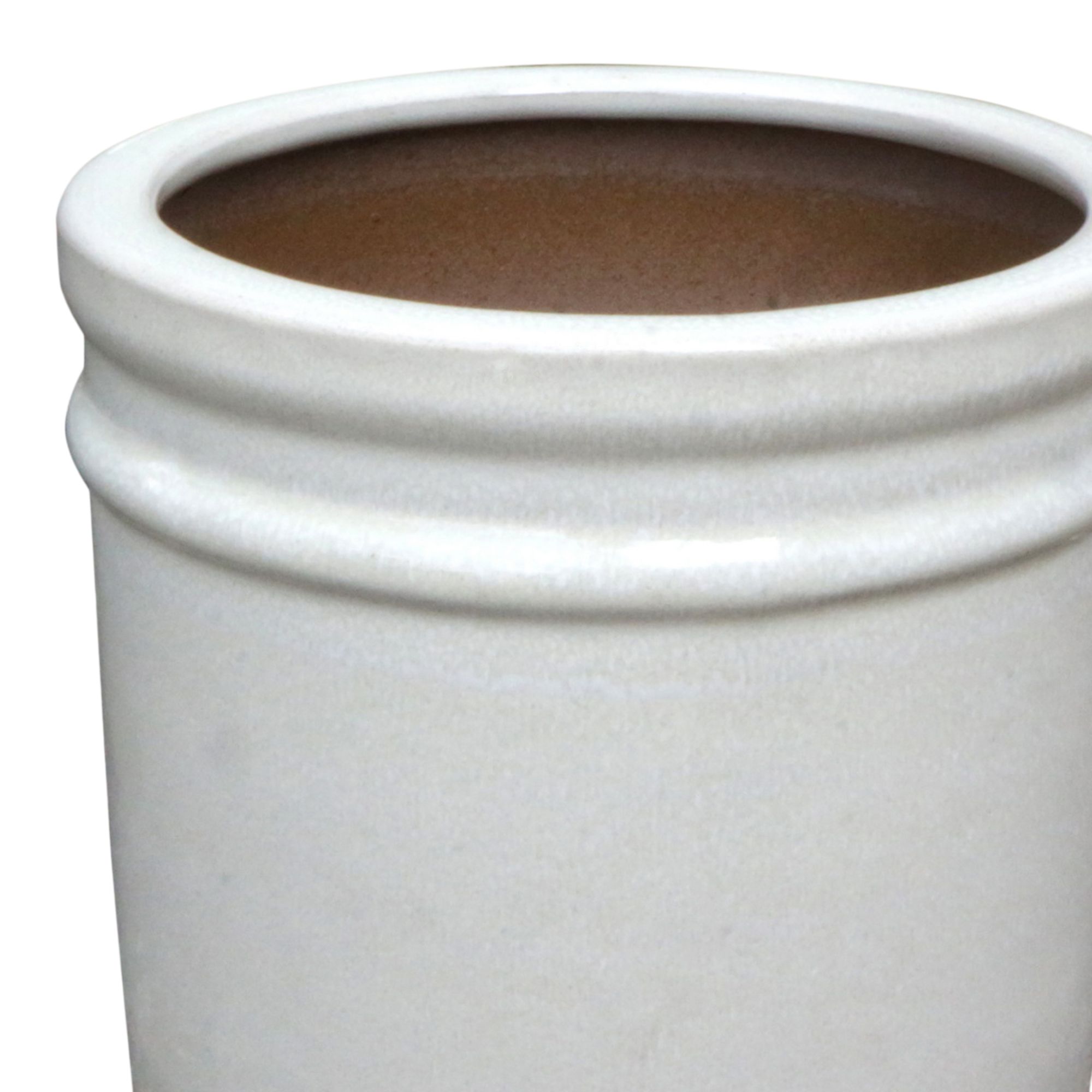 Verve Moon Beam Ceramic Plant pot (Dia) 20cm, (H)19cm