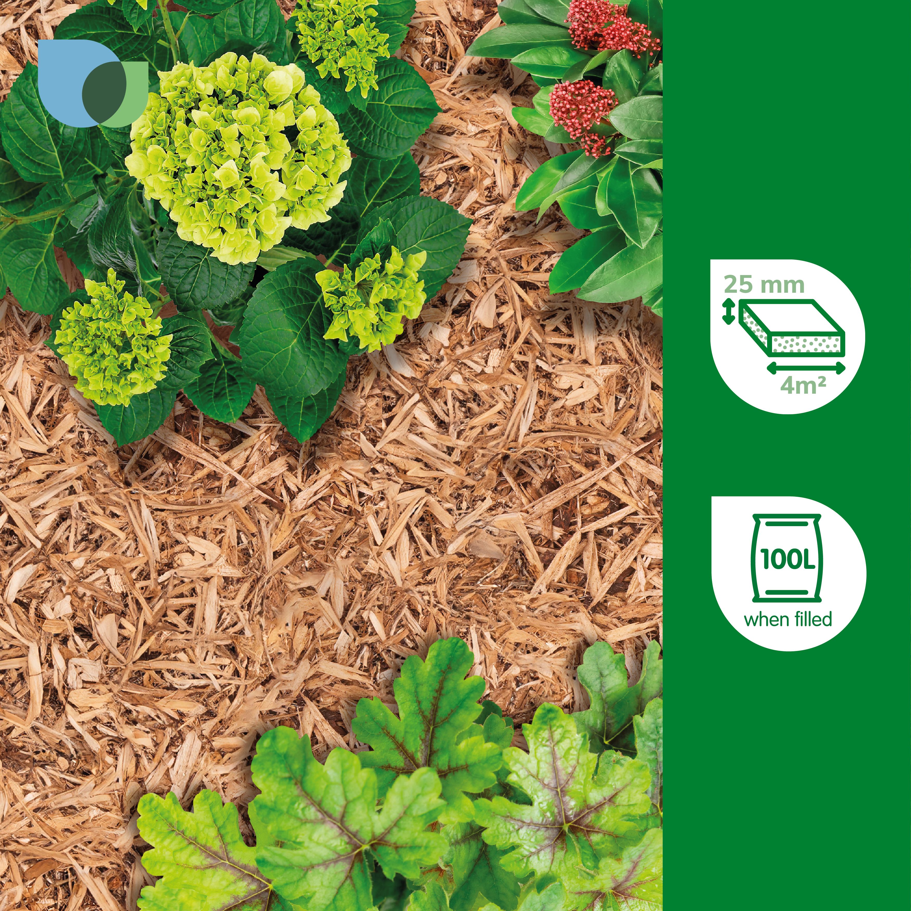Verve Natural Woodchip mulch 100L Bag