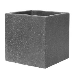 Verve Nore Matt dark grey concrete effect Square Planter 47cm