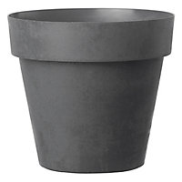Verve Nurgul Dark grey Polypropylene (PP) Round Plant pot (Dia)58cm