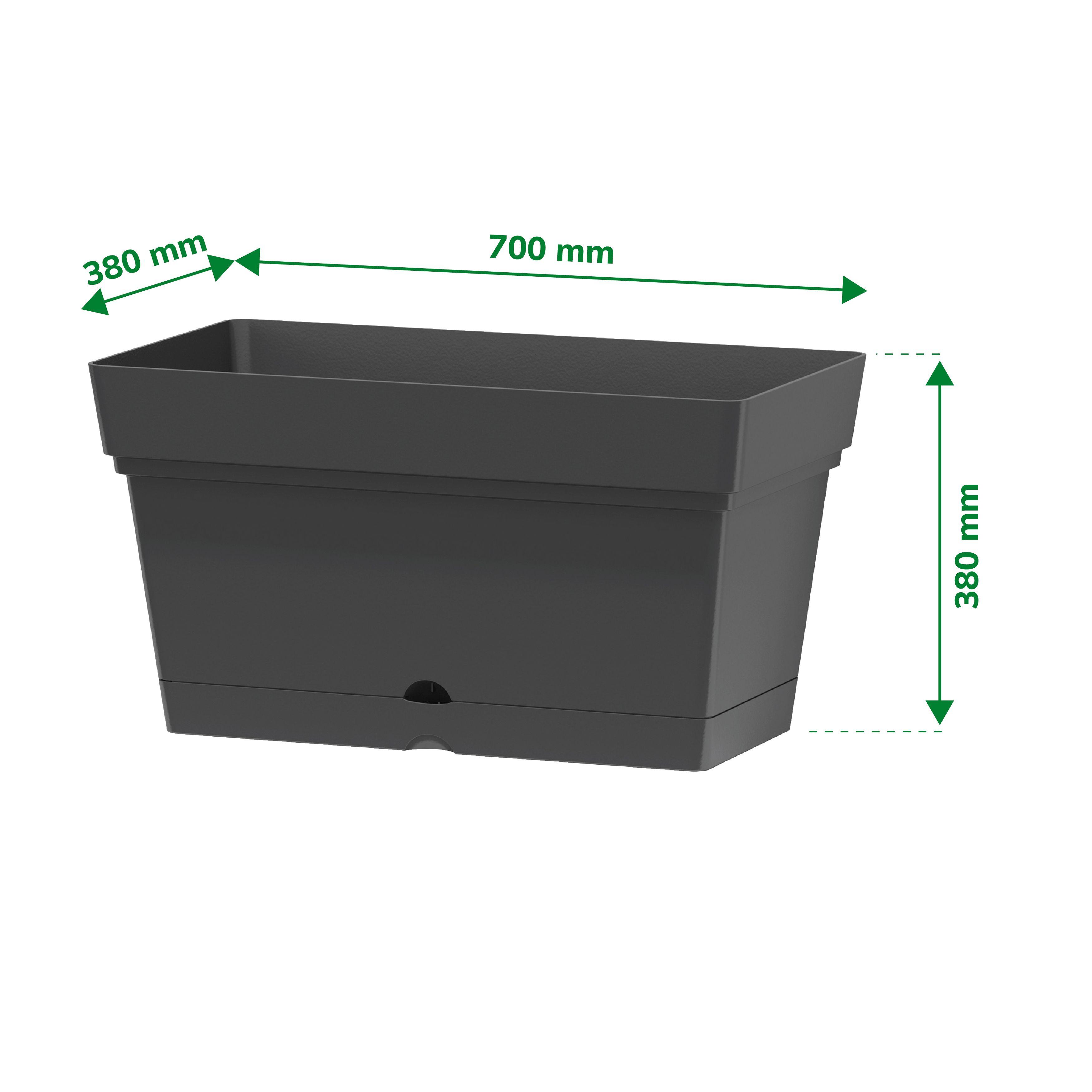 Verve Nurgul Dark grey Rectangular Trough (H)38cm (W)38cm