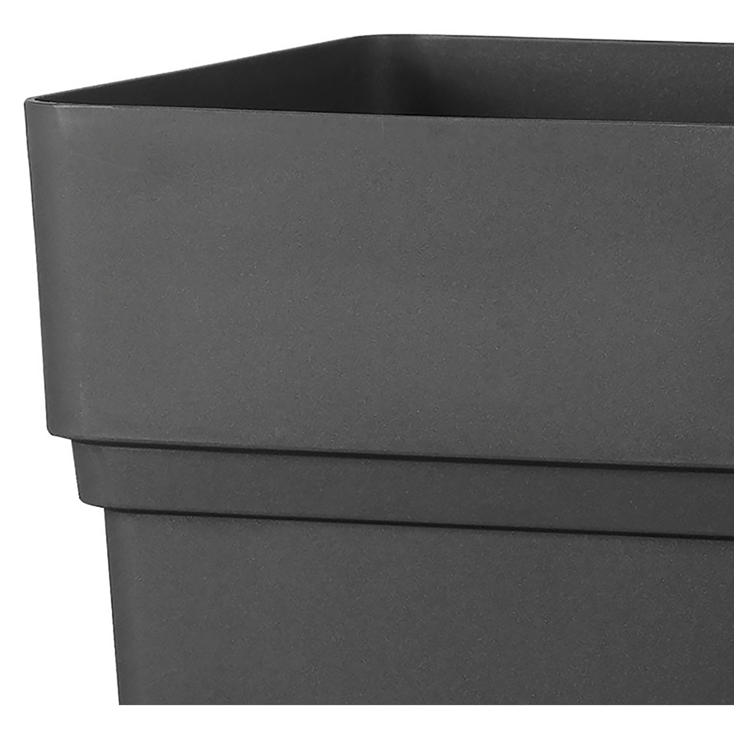 Verve Nurgul Dark grey Tall Plastic Plant pot (Dia) 38cm, (H)65cm, 70L