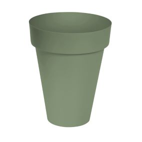 Verve Nurgul Deep lichen green Polypropylene (PP) Round Plant pot (Dia)46cm