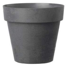 Verve Nurgul Matt Dark grey Polypropylene Circular Plant pot (Dia) 58cm, (H)51.7cm, 90L