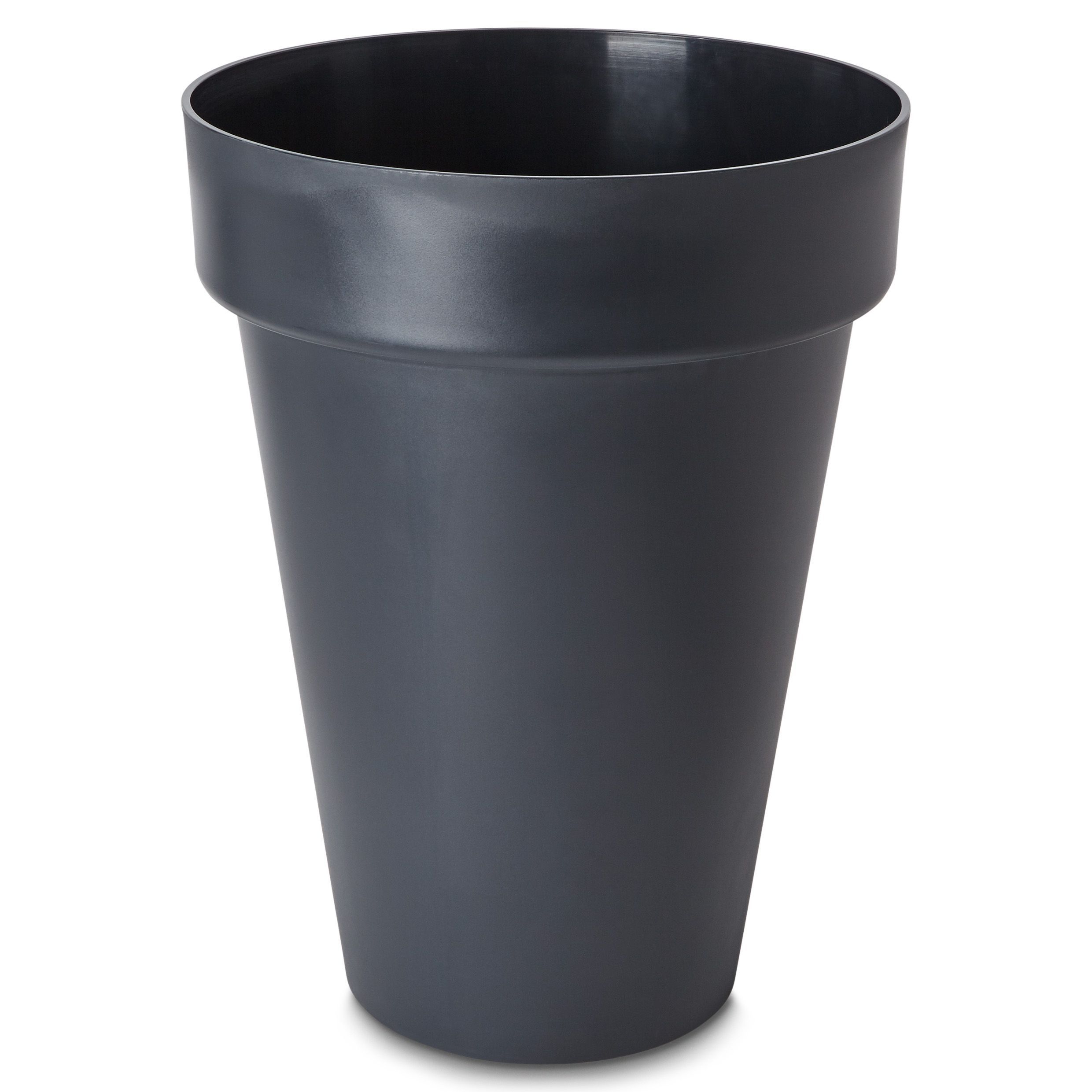 Verve Nurgul Matt Dark grey Tall Plastic Plant pot (Dia) 46cm, (H)57.7cm, 55L