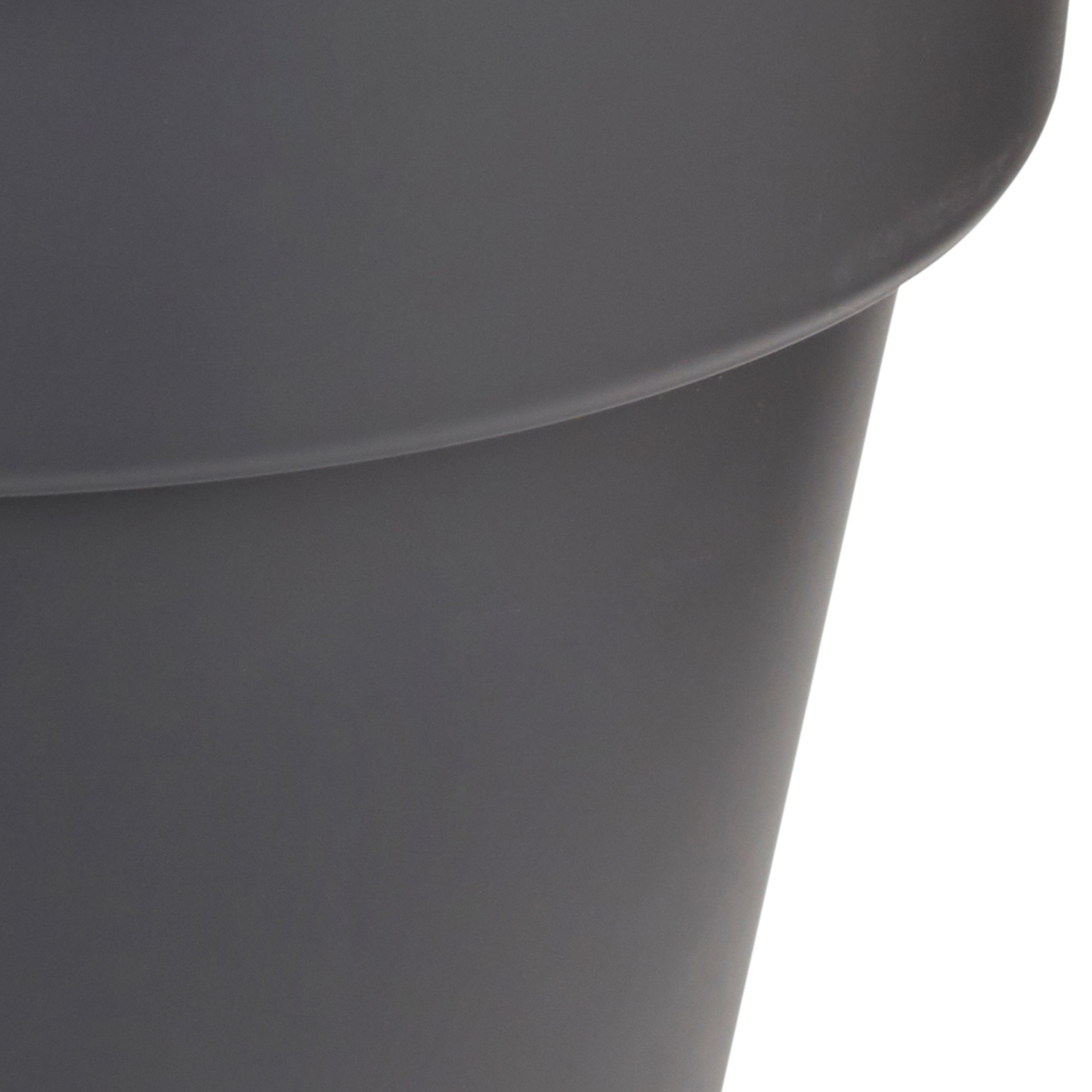 Verve Nurgul Matt Dark grey Tall Plastic Plant pot (Dia) 46cm, (H)57.7cm, 55L
