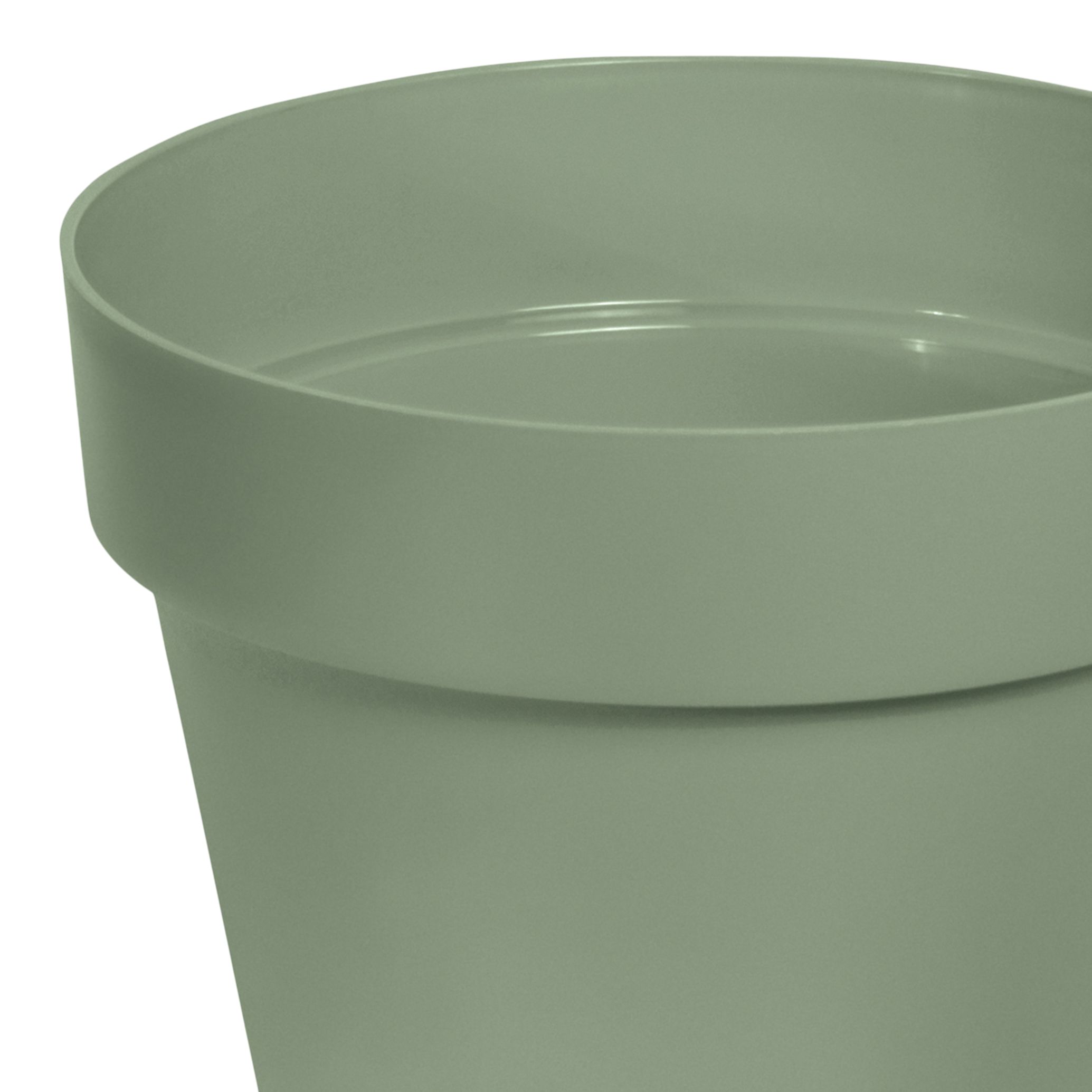 Verve Nurgul Matt Deep lichen green Plastic Plant pot (Dia) 40cm, (H)35.4cm, 29L