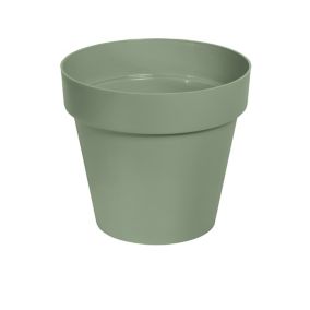 Verve Nurgul Matt Deep lichen green Polypropylene Circular Plant pot (Dia) 30cm, (H)26.6cm, 12L