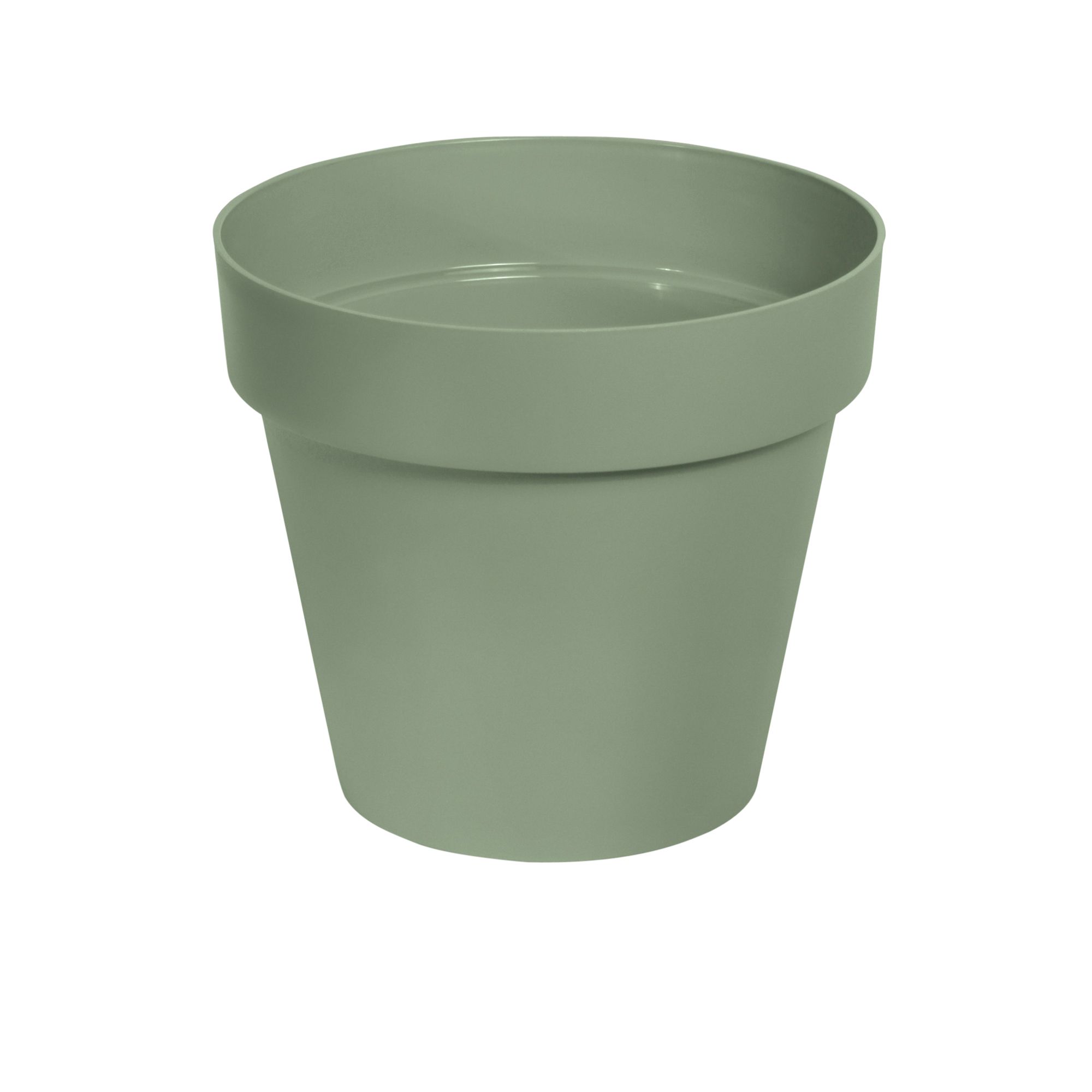 Verve Nurgul Matt Deep lichen green Polypropylene Circular Plant pot (Dia) 40cm, (H)35.4cm, 33L