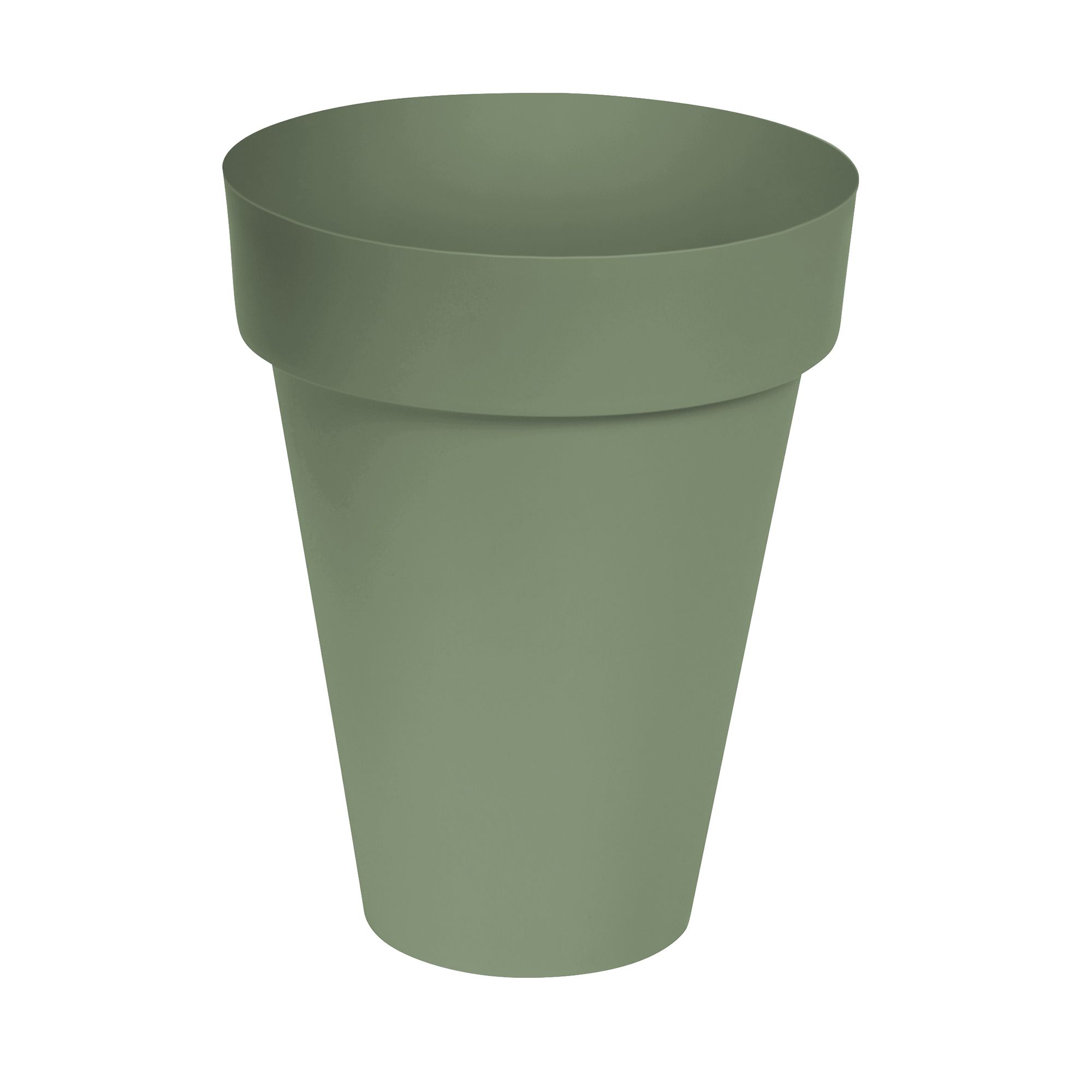 Verve Nurgul Matt Deep lichen green Polypropylene Round Plant pot (Dia) 46cm, (H)57.7cm, 60L