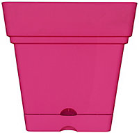Verve Nurgul Pink Plastic Square Plant pot (Dia)38cm