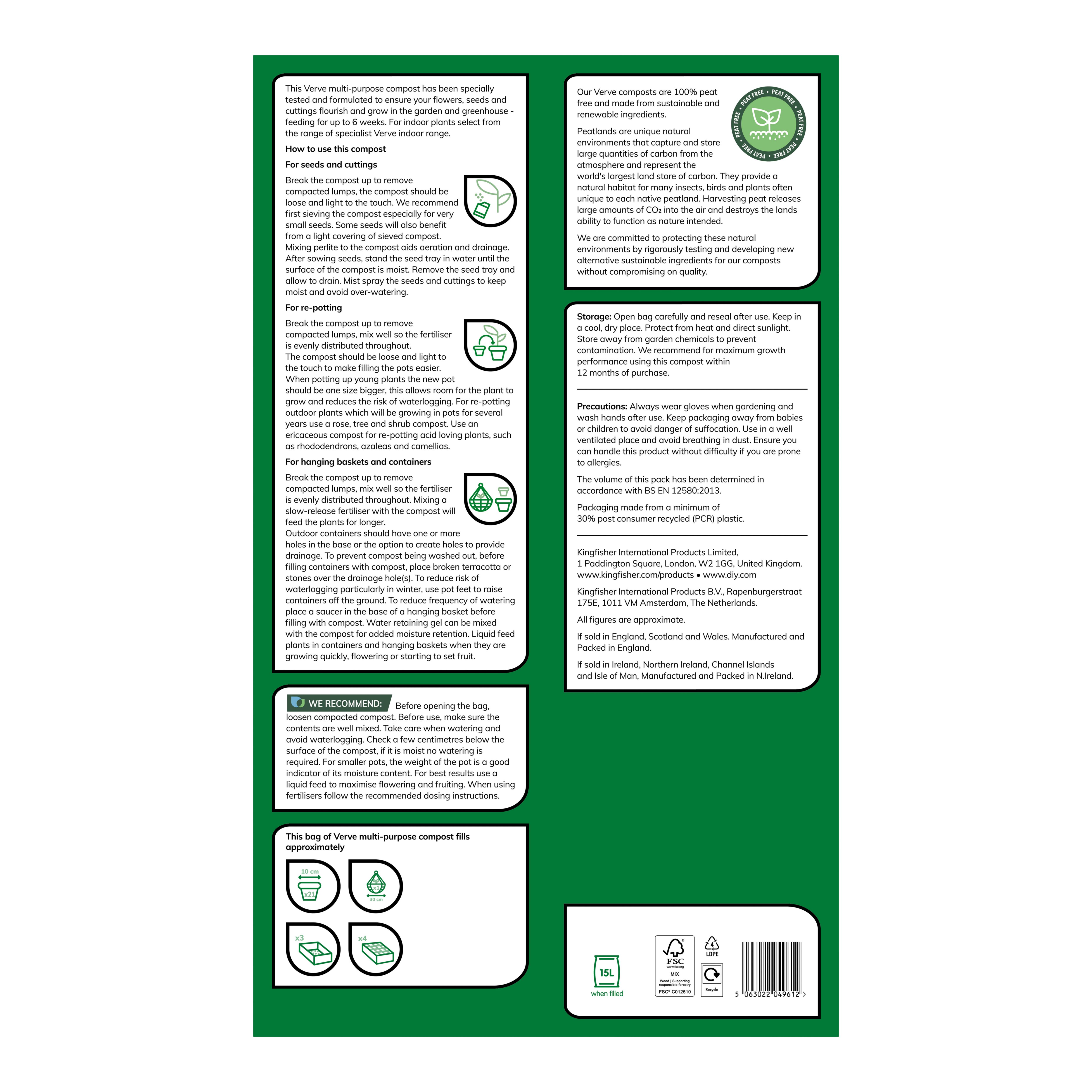 Verve Peat-free Multi-purpose Compost 15L