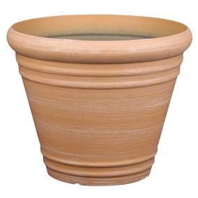 Verve Piave Terracotta Polypropylene Round Plant pot (Dia) 30.6cm, (H)25cm, 10L