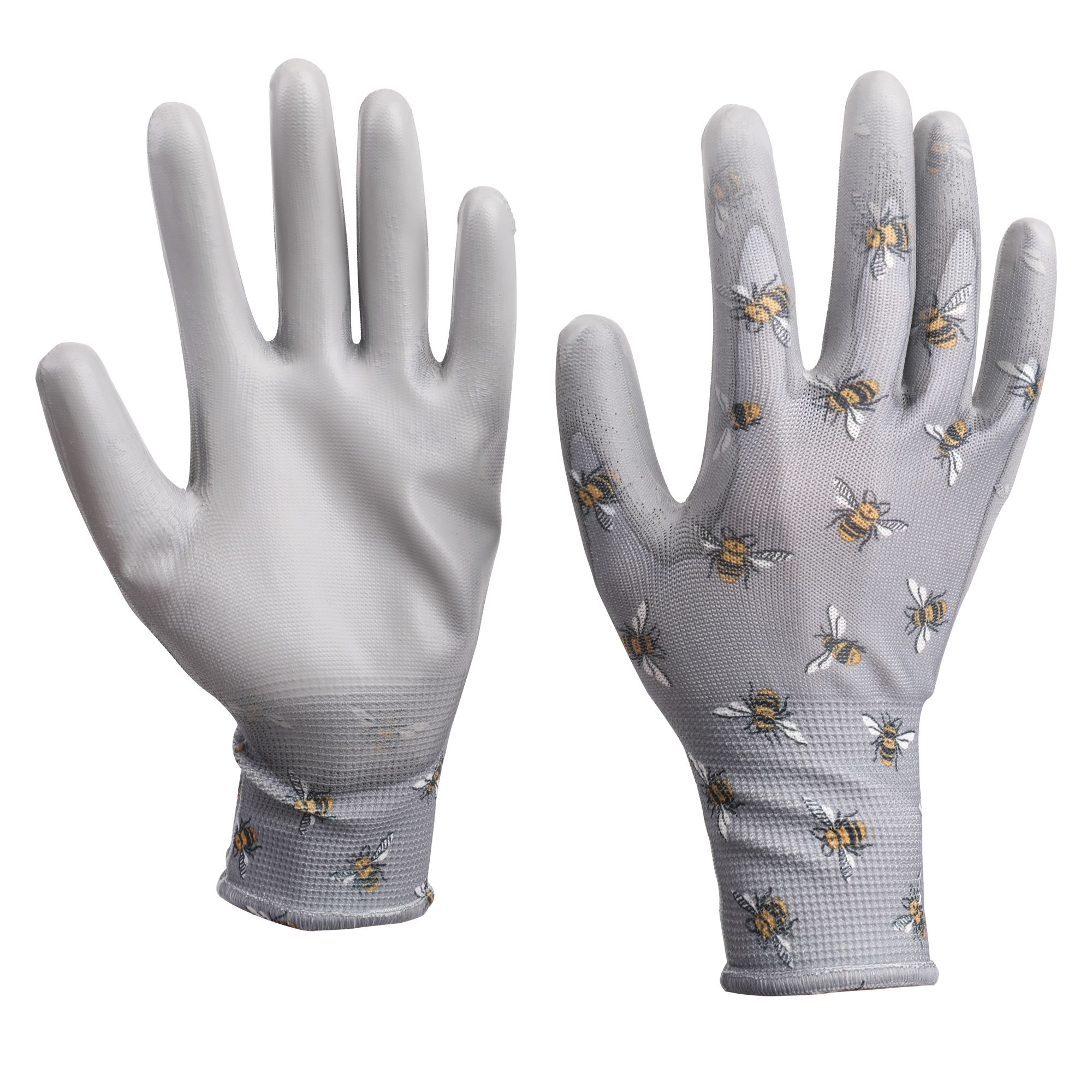 Verve Polyester & polyurethane Grey Gardening gloves Medium, Pair