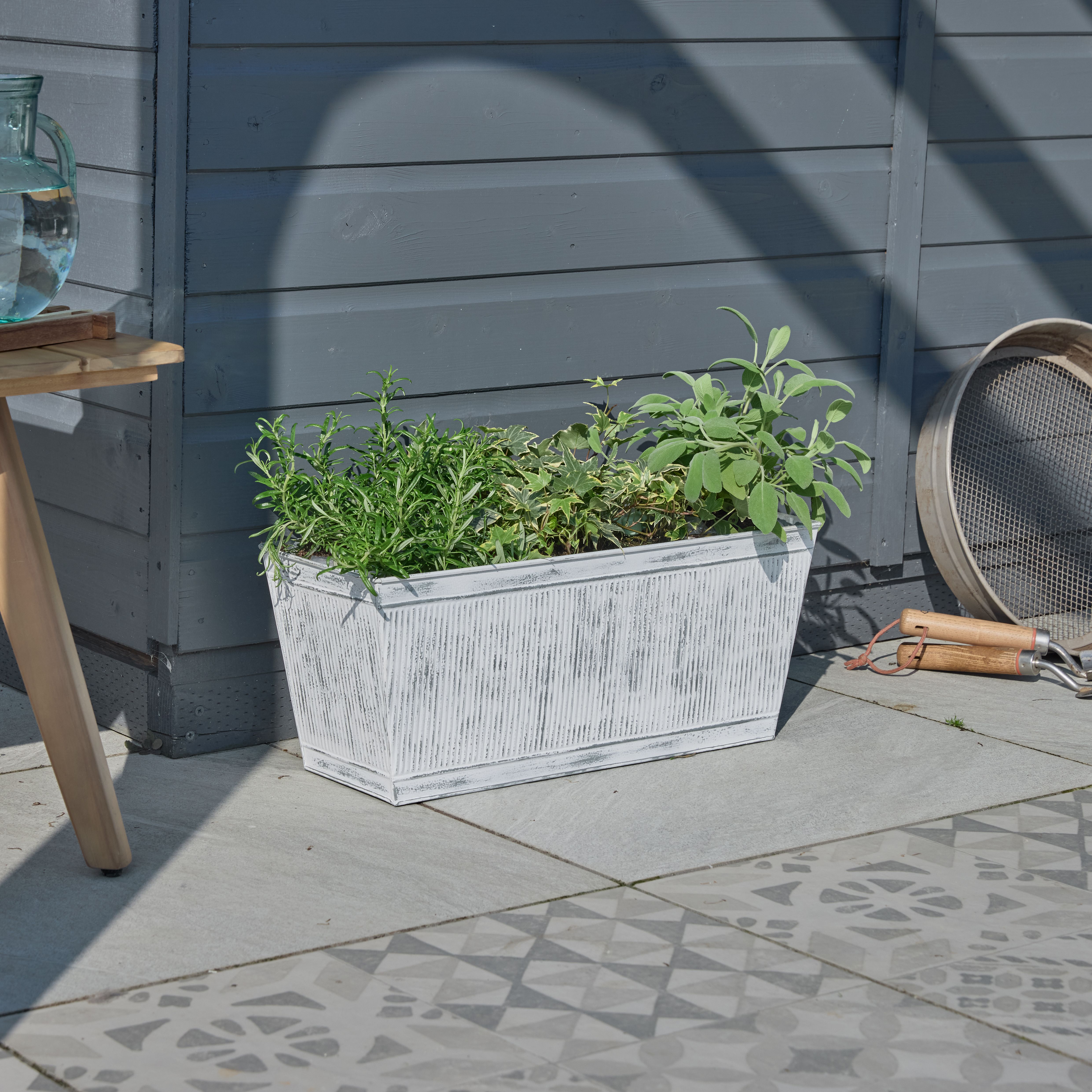 Verve Rectangular Metal Planter 6L