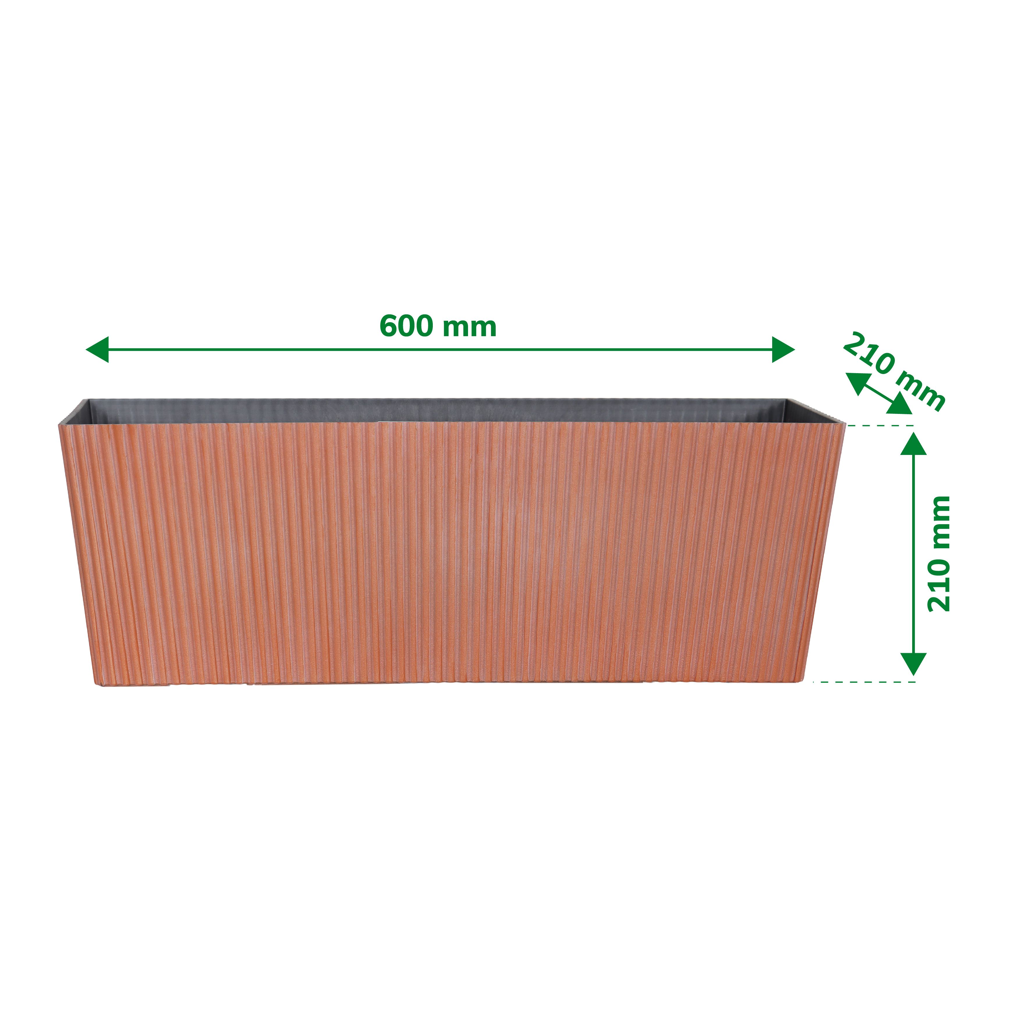 Verve Rectangular Plastic Trough 27L (W)60cm- Brown