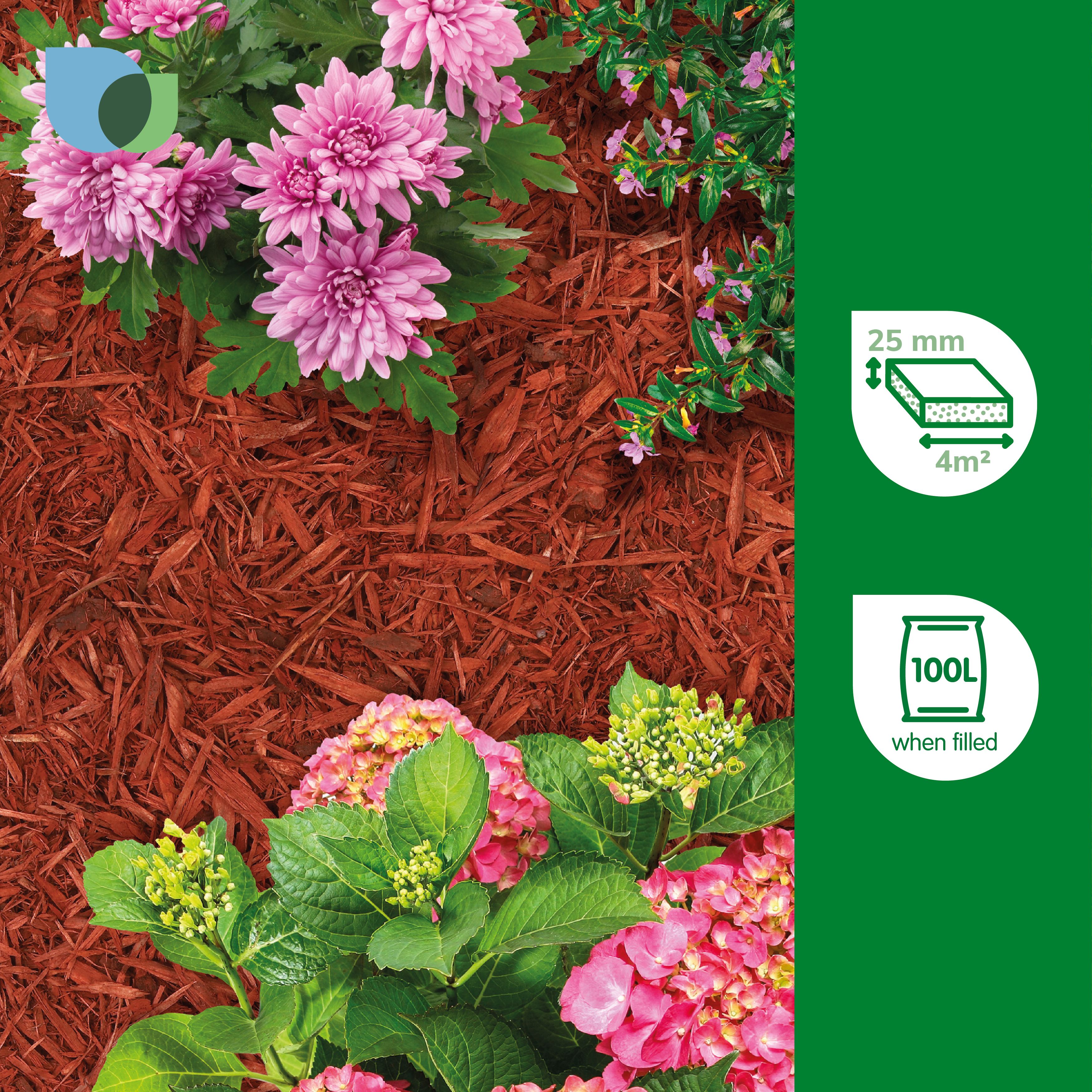 Verve Red Woodchip mulch 100L Bag