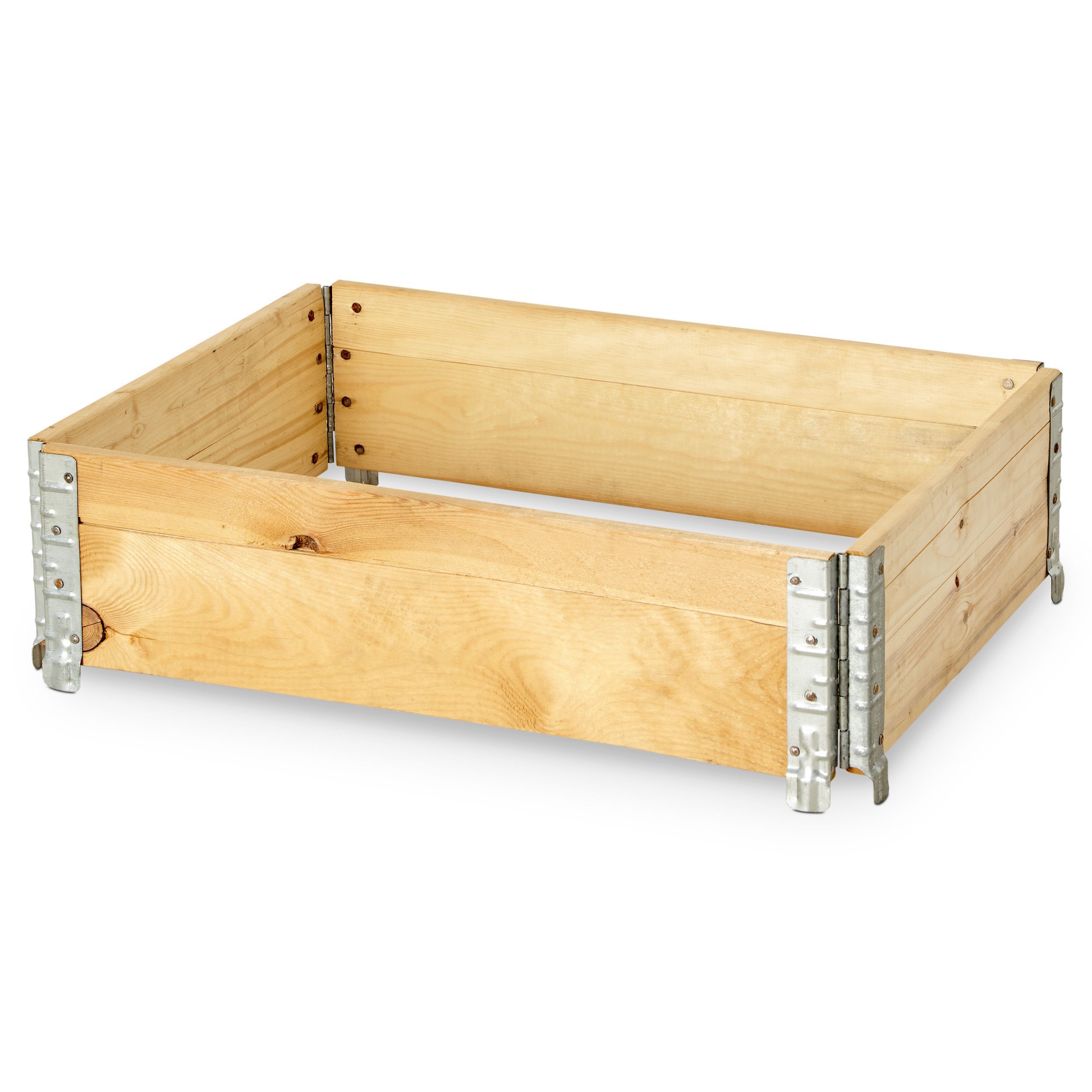 Verve Small Pine & steel Rectangular Raised bed kit 0.48m² (L)80cm x (W)60cm x (H)18.5cm