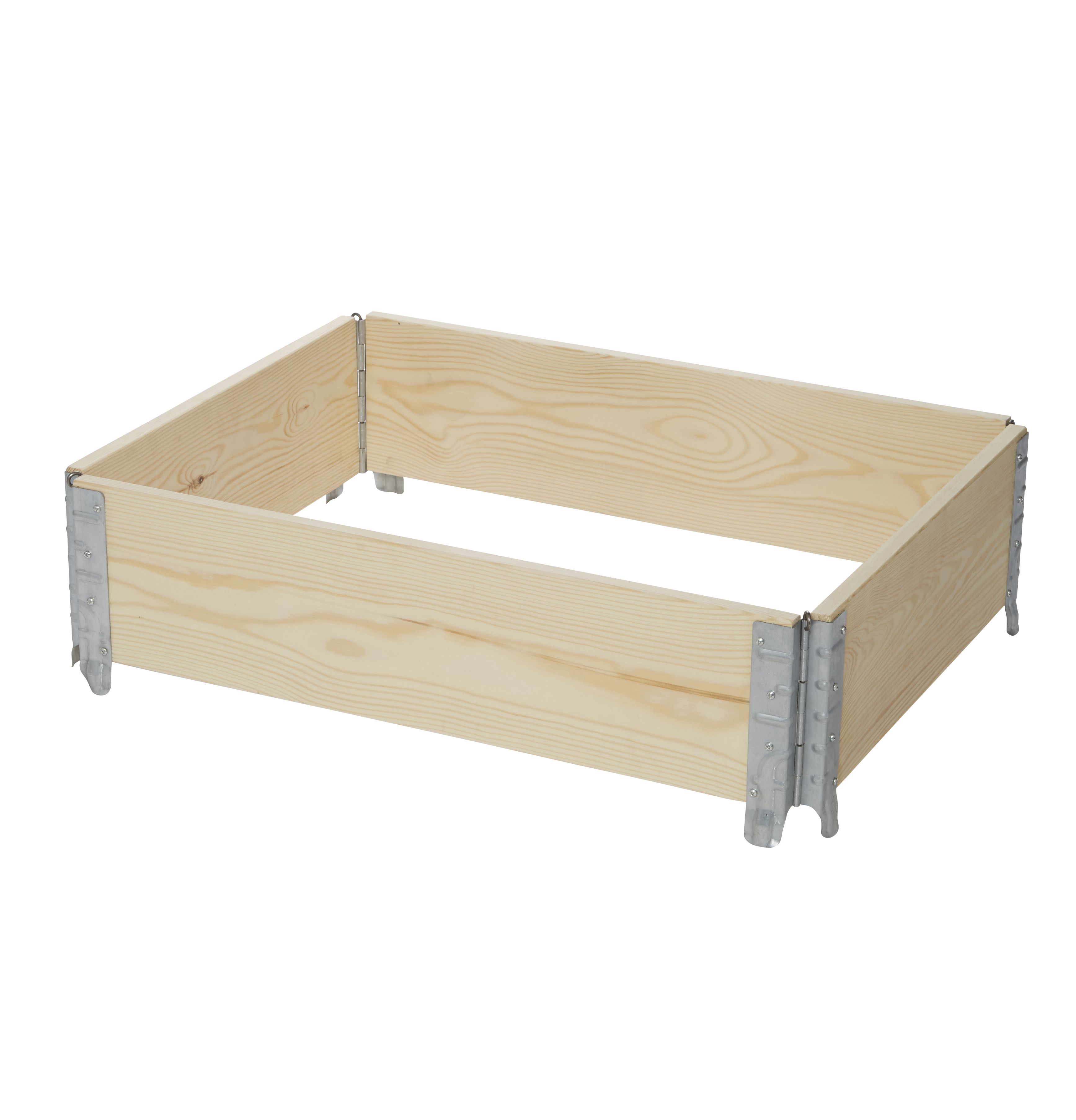 Verve Small Pine & steel Rectangular Raised bed kit 0.48m² (L)80cm x (W)60cm x (H)18.5cm