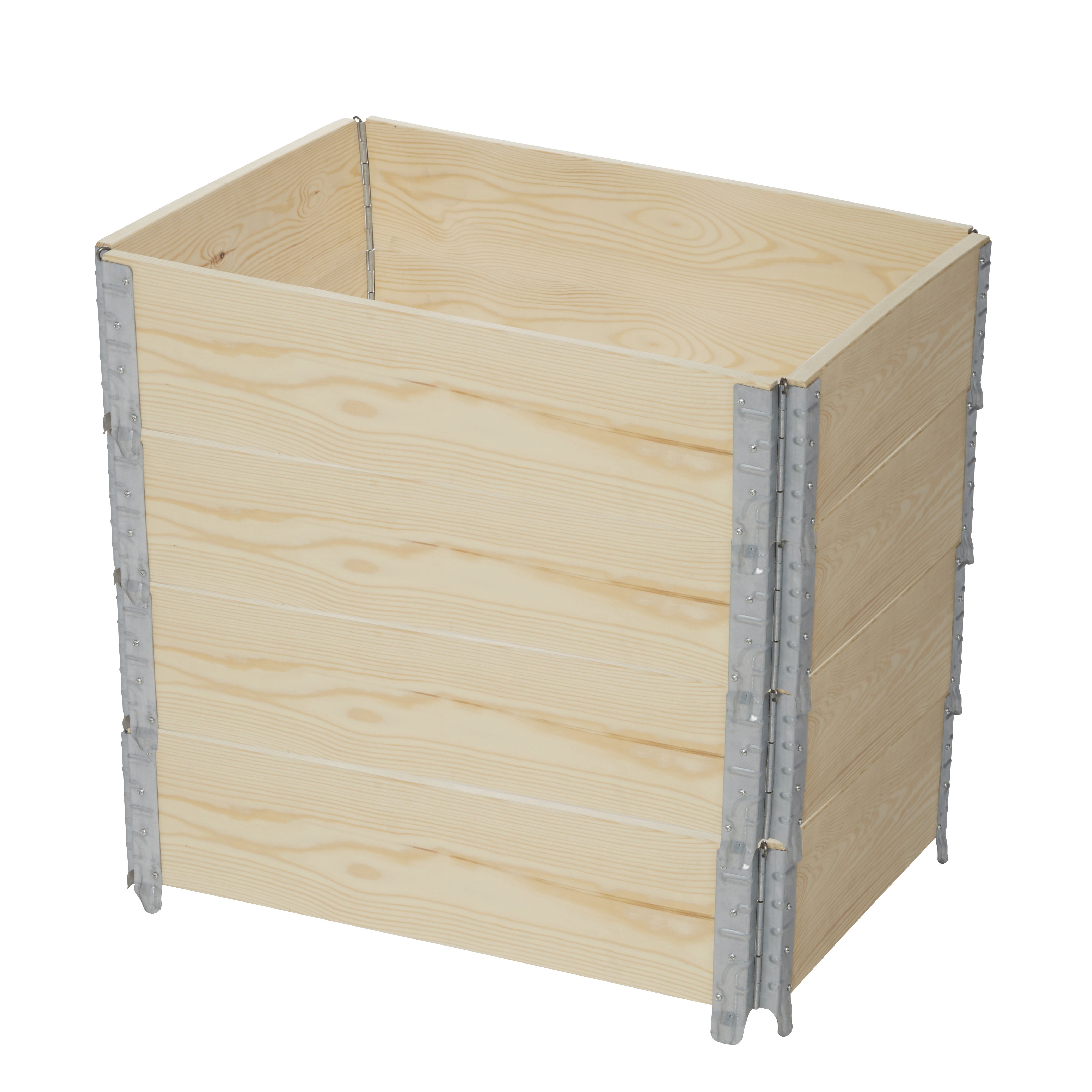 Verve Small Pine & steel Rectangular Raised bed kit 0.48m² (L)80cm x (W)60cm x (H)18.5cm