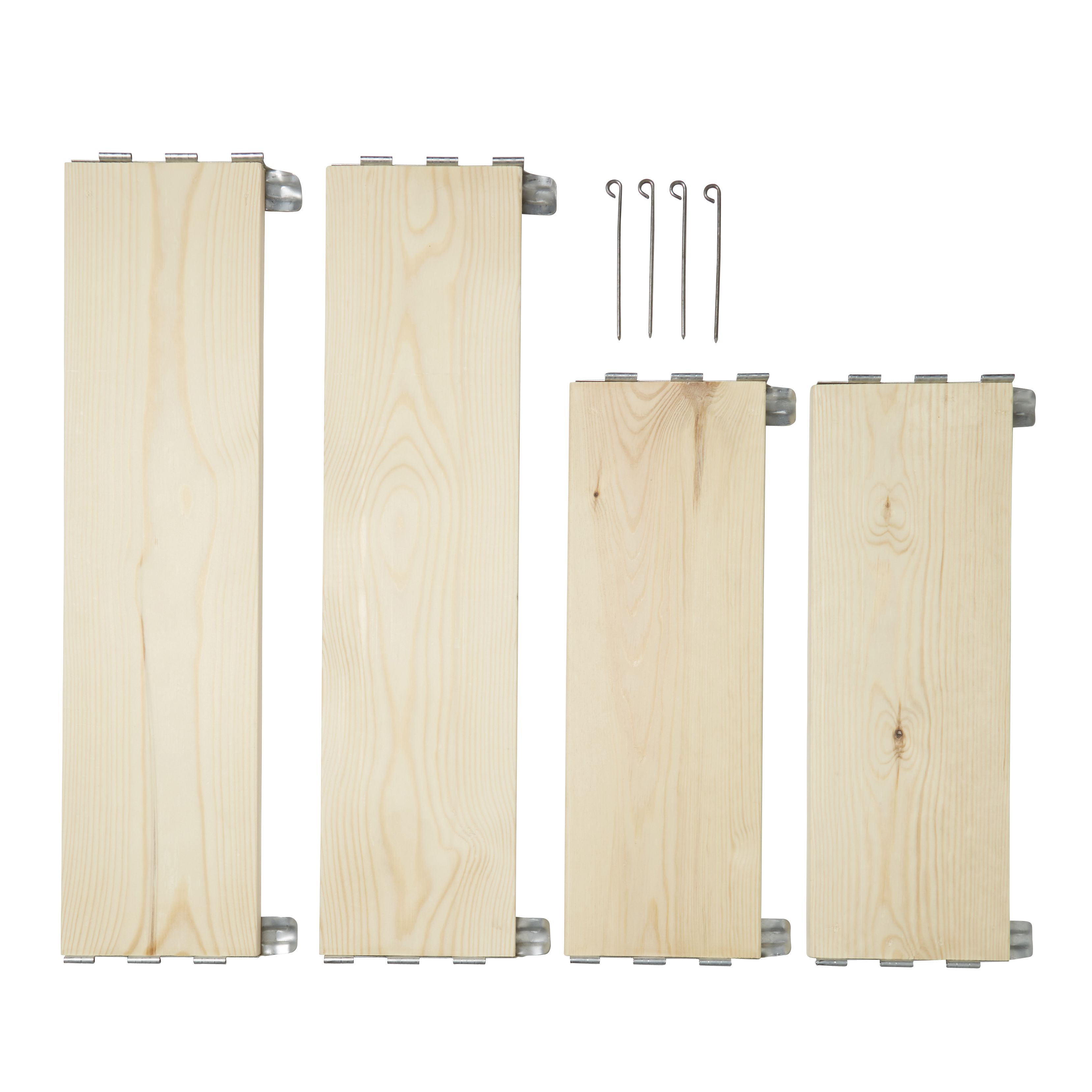 Verve Small Pine & steel Rectangular Raised bed kit 0.48m² (L)80cm x (W)60cm x (H)18.5cm