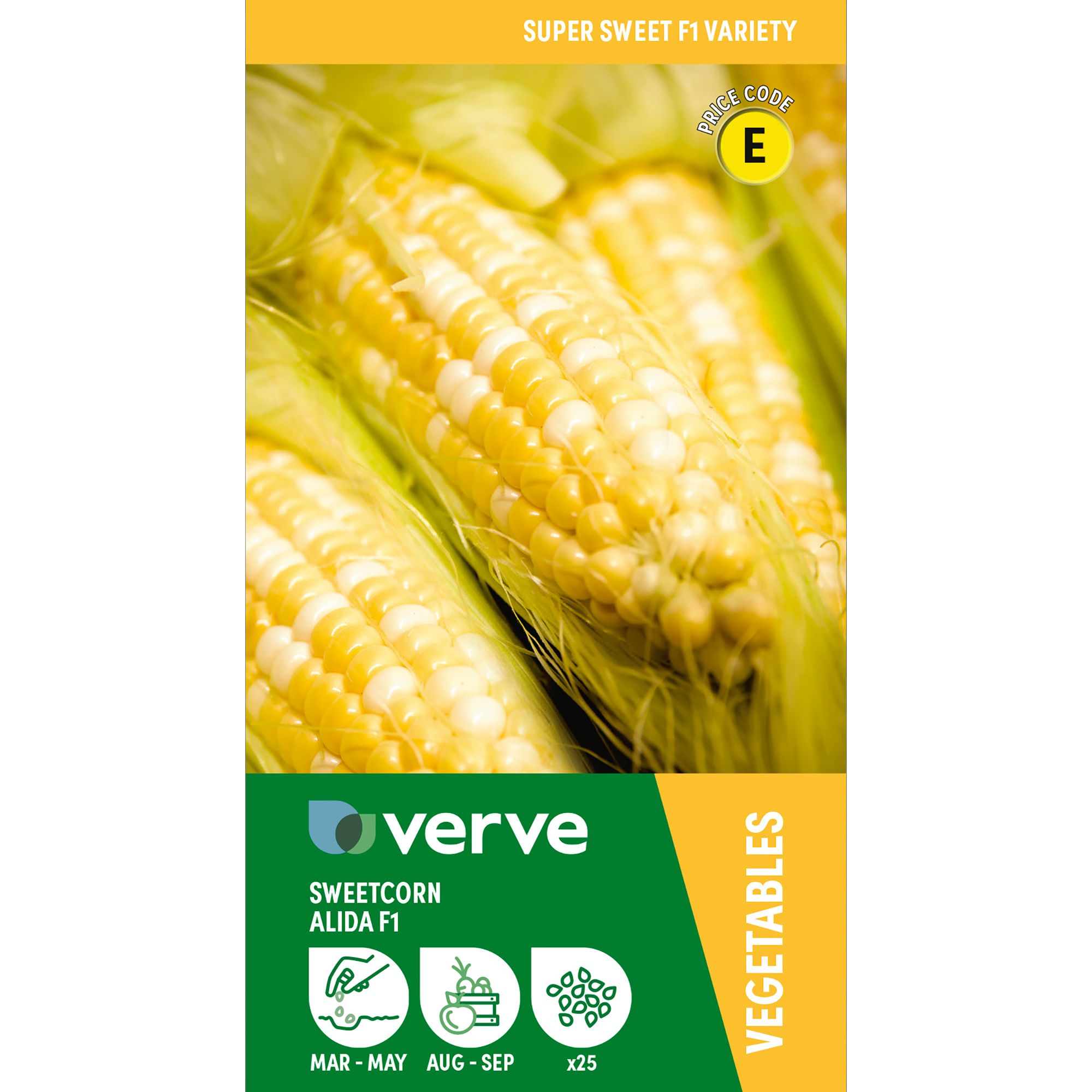 Verve Sweetcorn 'Alida F1' Vegetable Seeds