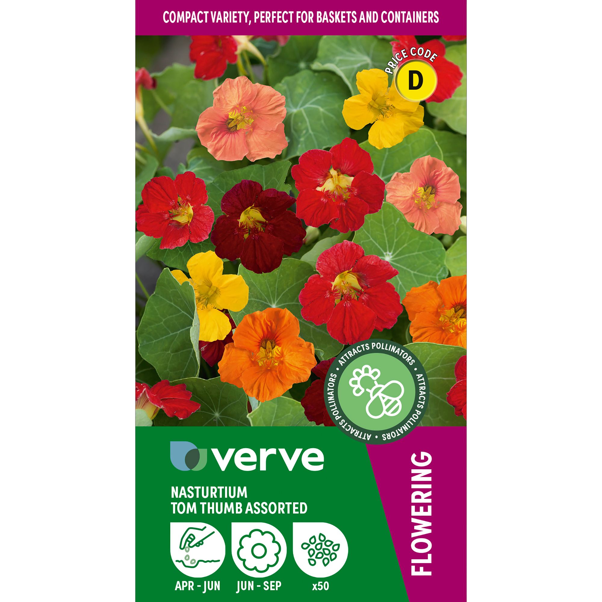 Verve Tom Thumb Assorted Nasturtium Seeds