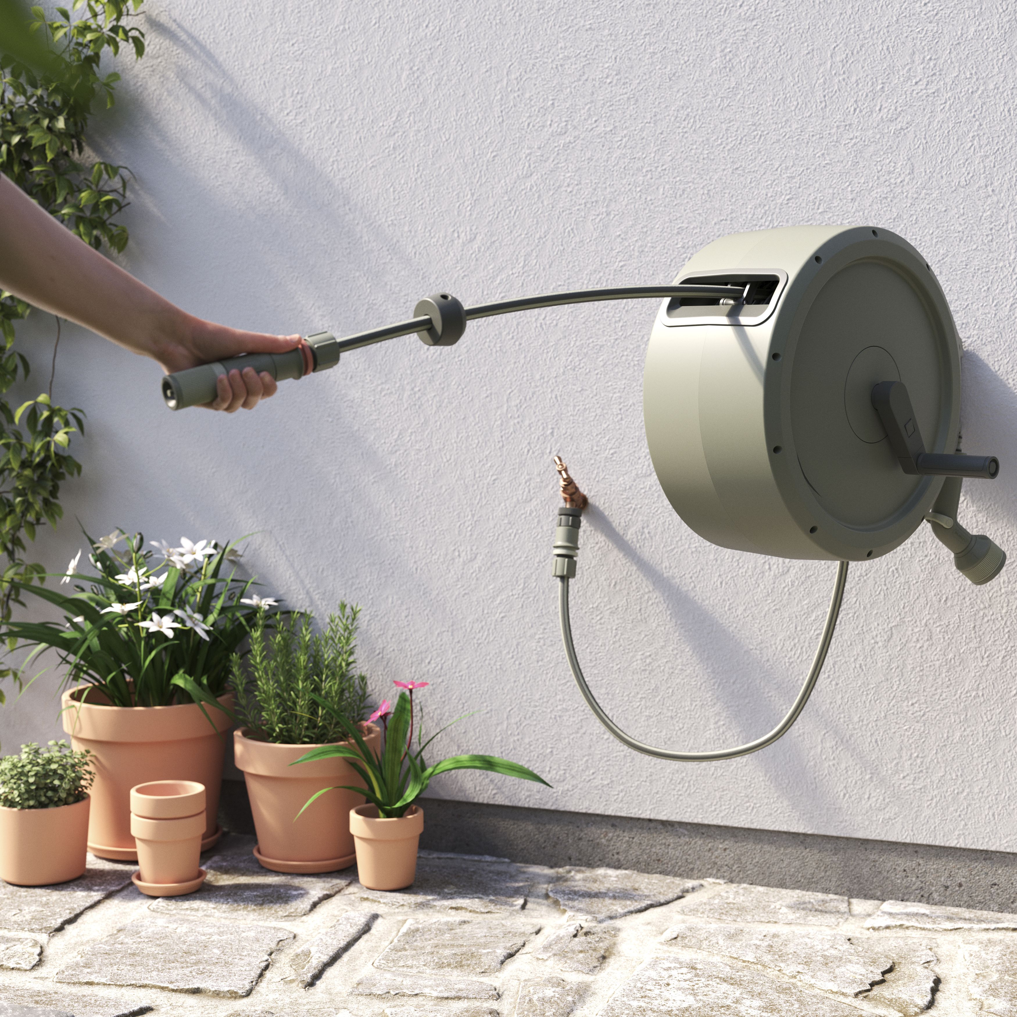 Verve Wall-mounted Manual Hose Reel Set (L)25M