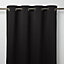 Vestris Black Plain Blackout Eyelet Curtain (W)140cm (L)260cm, Single