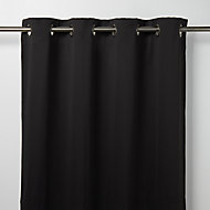 Vestris Black Plain Blackout Eyelet Curtain (W)167cm (L)183cm, Single