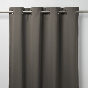 Vestris Dark grey Plain Blackout Eyelet Curtain (W)117cm (L)137cm, Single