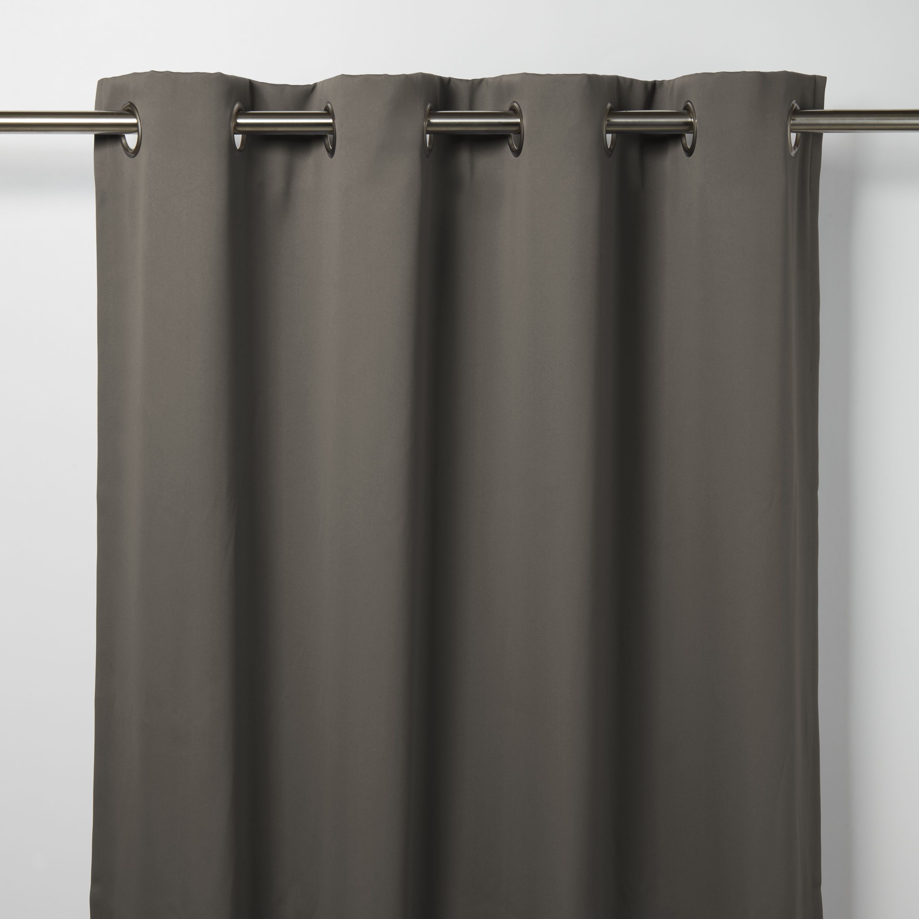 Vestris Dark Grey Plain Blackout Eyelet Curtain (W)167cm (L)183cm ...