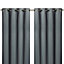 Vestris Grey Plain Blackout & thermal Eyelet Curtain (W)167cm (L)183cm, Pair