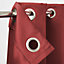 Vestris Red Plain Blackout Eyelet Curtain (W)140cm (L)260cm, Single