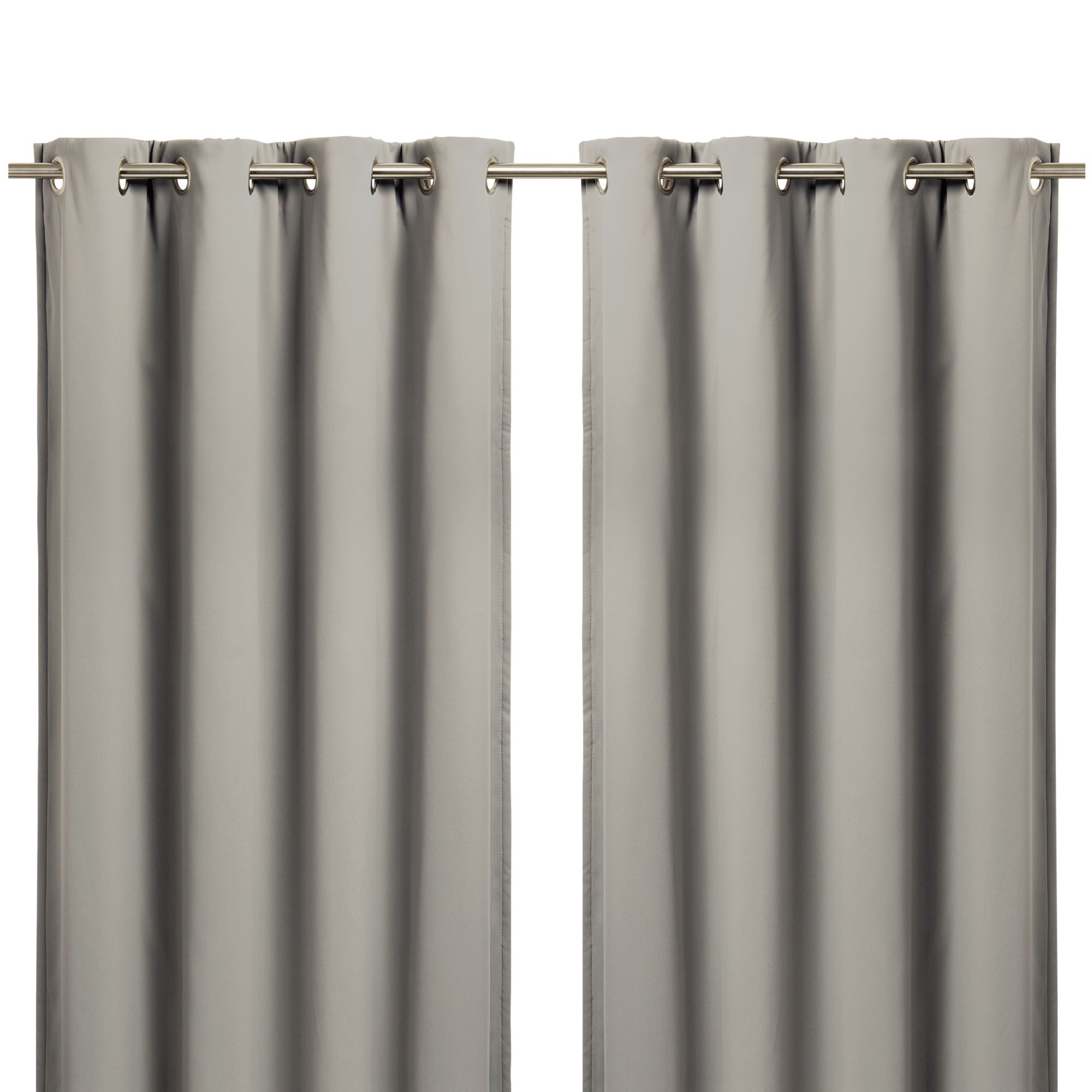 Vestris Taupe Plain Blackout & thermal Eyelet Curtain (W)167cm (L)228cm, Pair