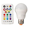 Vezzio E27 7.5W 470lm Classic RGB & warm white LED Light bulb