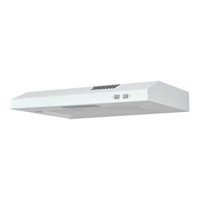 VHW60 White Steel Visor Cooker hood, (W)60cm