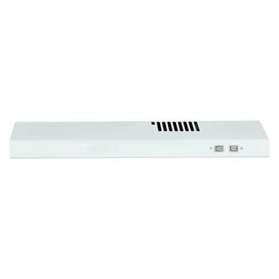 VHW60 White Steel Visor Cooker hood, (W)60cm