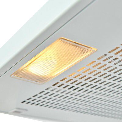 VHW60 White Steel Visor Cooker hood, (W)60cm