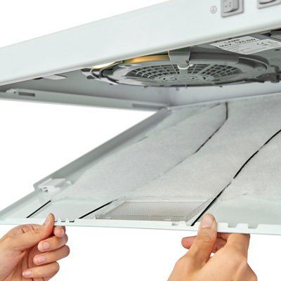 VHW60 White Steel Visor Cooker hood, (W)60cm