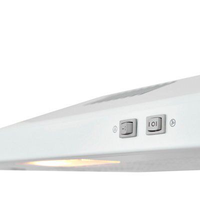 VHW60 White Steel Visor Cooker hood, (W)60cm