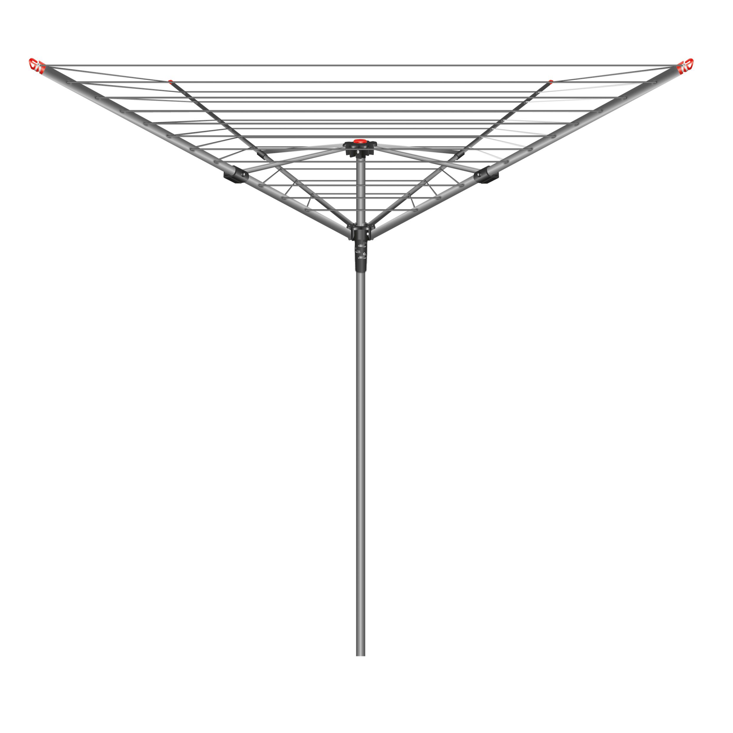 Vileda Grey Steel 4 Arm Garden Rotary airer, 50m