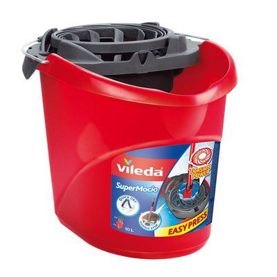 Vileda Mop and Bucket Set SuperMocio Compact Microfibre Mop Bucket with  Wringer