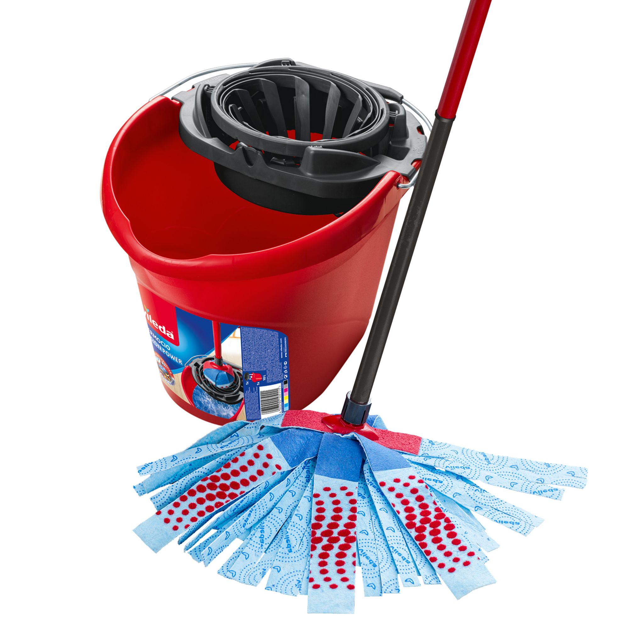 Vileda SuperMocio 3Action XL Mop and Bucket Set, Red/Blue & SuperMocio  3Action XL Refill, Refill Twin Pack - Buy Online - 145928455