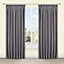 Villula Anthracite Plain Lined Pencil pleat Curtains (W)228cm (L)228cm, Pair