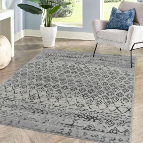 Vinci Cream & Brown Abstract Large Rug, (L)230cm x (W)160cm