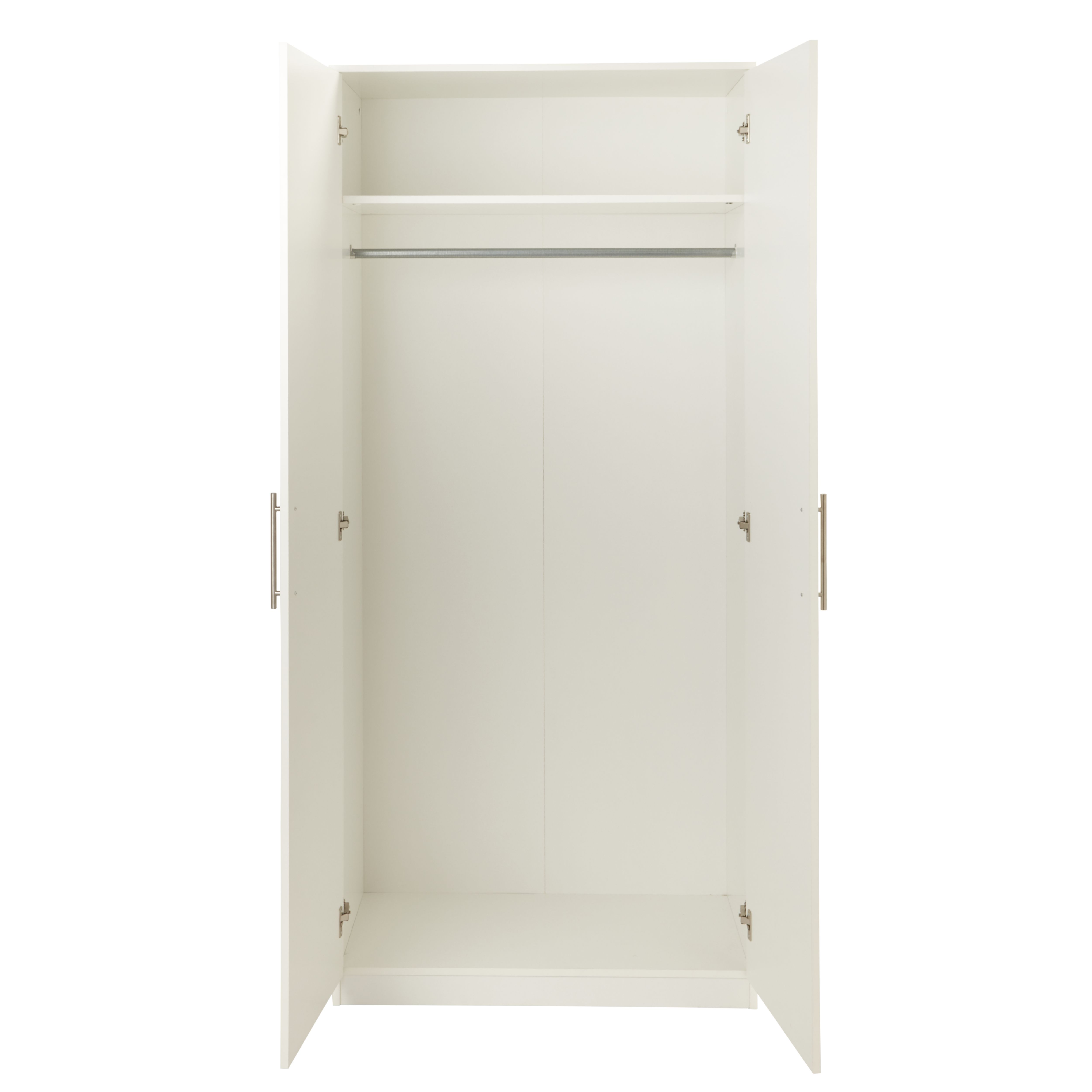 Vinova Matt white 2 door Double Wardrobe (H)1995mm (W)900mm (D)500mm