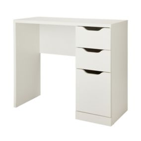 Vinova Matt white 3 Drawer Dressing table (H)775mm (W)910mm (D)400mm