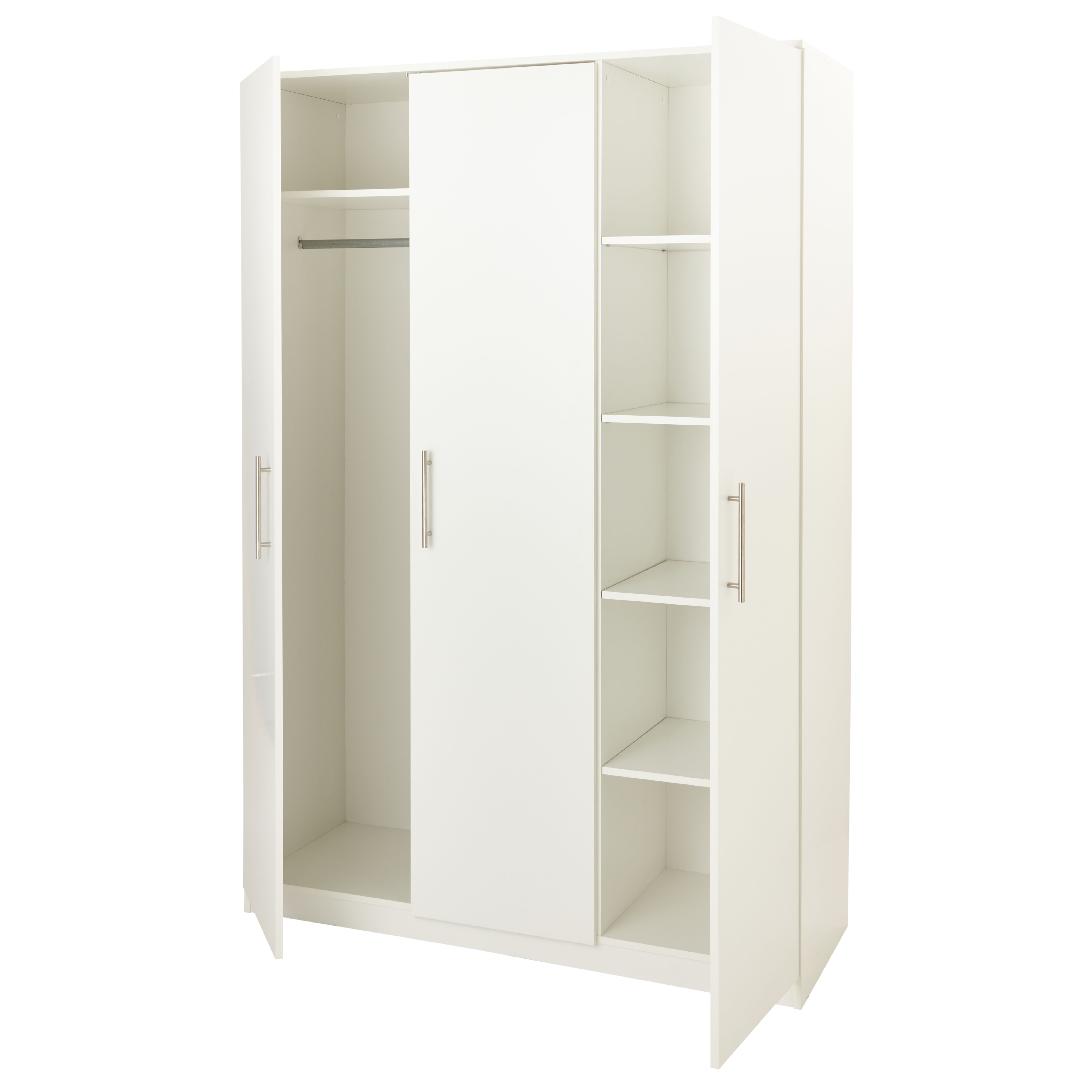 Vinova Matt white Large Triple Wardrobe (H)1995mm (W)1350mm (D)500mm